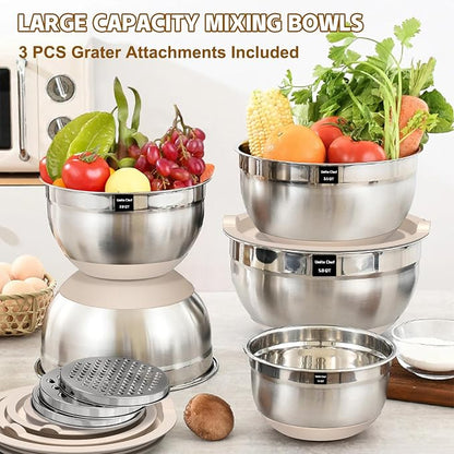 Umite Chef Mixing Bowls with Airtight Lids Set, Non-Slip Bottoms, 1.5QT - Image 5