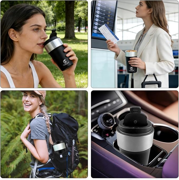 17oz Insulated Travel Coffee Mug, Stainless Steel Cup - Image 6