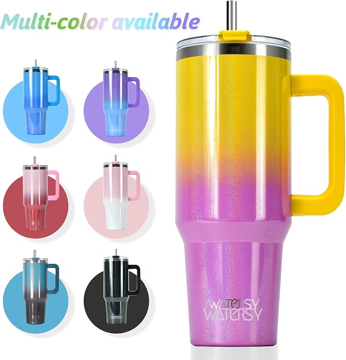 30 oz Shiny Tumbler with Handle and Straw, Stainless Steel Tumbler with Lid and - Image 6