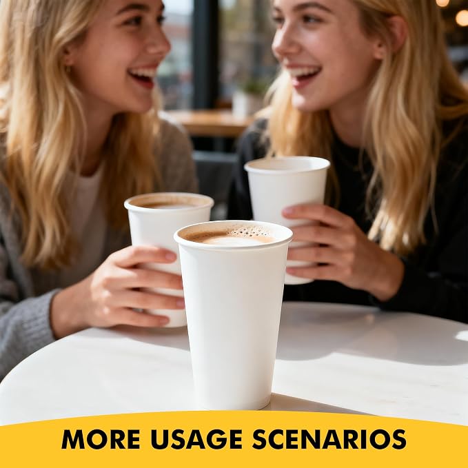 RACETOP 16 oz 500 Pack Disposale Paper Coffee Cups, To Go Cups Ideal - Image 8