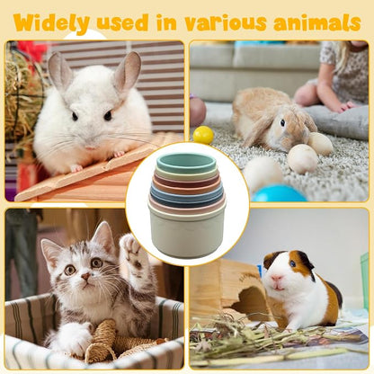 8 Pcs Stacking Cups for Small Animal Toys, Nesting Rabbit Toys of Different - Image 6