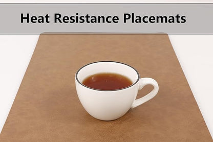 Faux Leather Placemats, PU Table Mats, Waterproof, Stain Resistant, Heat Resistant, Non-Slip Easy to Clean for Kitchen Dining Table,Conference Table