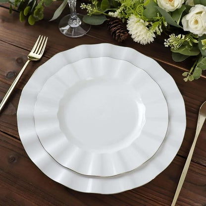Efavormart 9" Salad Plates – Set of 10 Plastic White Round Disposable Plates by efavormart