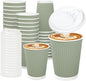 Whaline 100 Pcs Sage Green Disposable Coffee Cups by Whaline