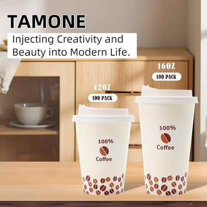 Tamone 100 PACK 12OZ Disposable Coffee Cups - Image 4