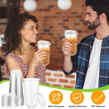 Ziliny 50 Sets Clear Plastic Coffee Cups - Image 6