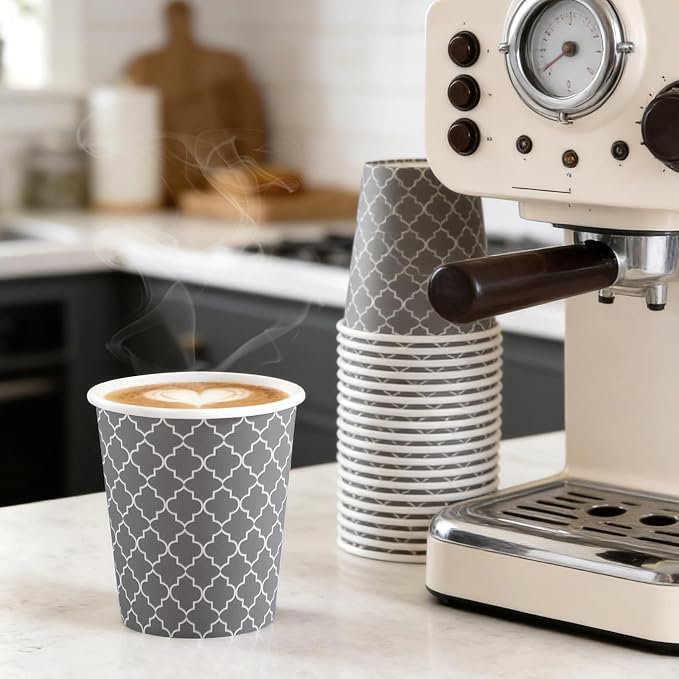 Lamosi Coffee Cups 8 oz 500 Pack, Disposable Paper Coffee Cups, Hot Cups | - Image 6