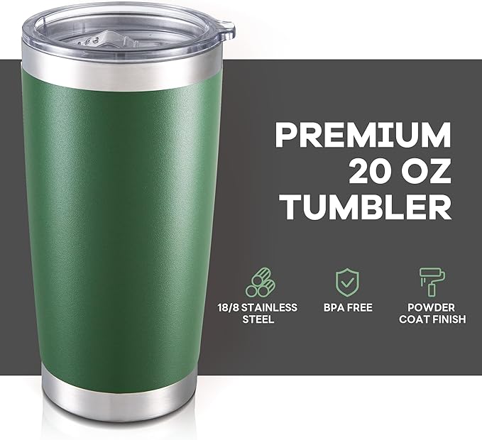 20 oz Tumbler with Lid Stainless Steel Insulated Tumblers Cups Travel Mug | - Image 2