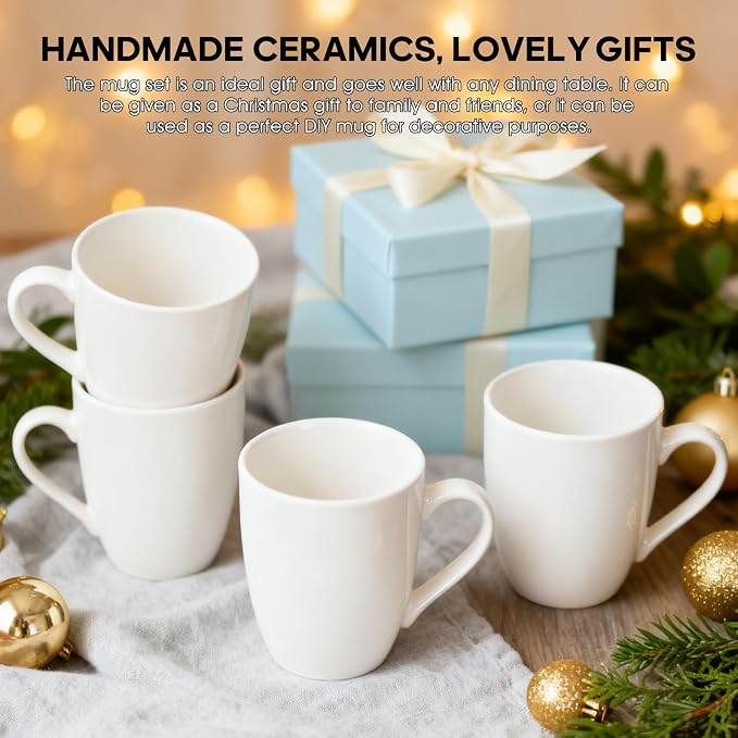 Ceramic Coffee Mugs Set of 4, 12 OZ, - Image 9