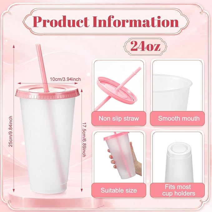 Honeydak 100 Pack Tumbler with Straw and Lid Bulk Cups - Image 2