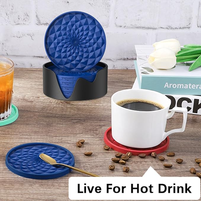 Coasters with Holders Drink Silicone Coasters, Table Cup Mat, - Image 6