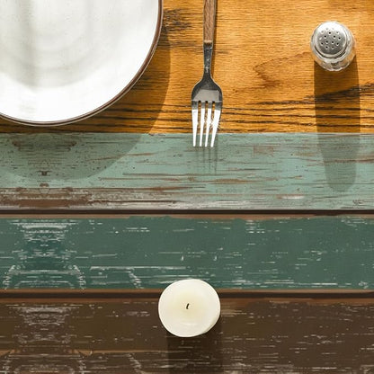 Artoid Mode Green Retro Rustic Wood Texture Table Runner, Seasonal Spring - Image 7