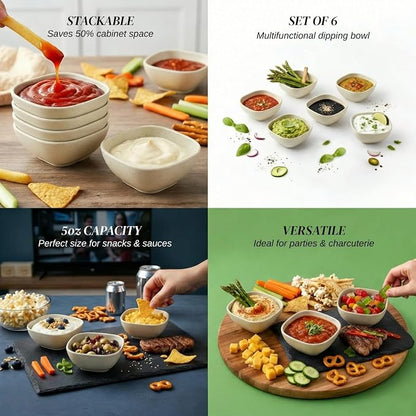 6-Pack Wheat Straw Dipping Bowls, 5oz - Image 4