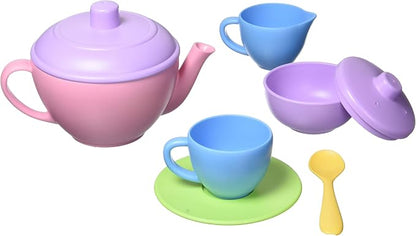Green Toys Tea Set, Motor Skills, Language & Communication Kids Role Play Toy. - Image 2