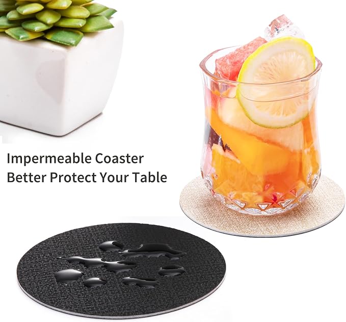 Faux Leather Drink Coasters - Image 2