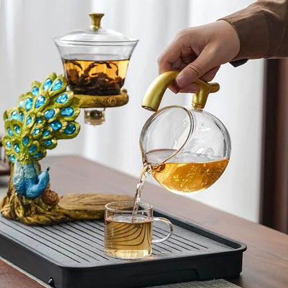 Zurucily Glass Teapot Set with Infuser Semi Automatic Tea Set Magic Teapot - Image 4