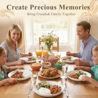 Wheat Straw Plates 10 Inch, Reusable Plastic Plates Set - Image 6