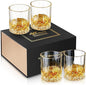 Hlukana Luxury Box Old Fashioned Whiskey Glasses Set of 4, 11 OZ Cocktail by Hlukana