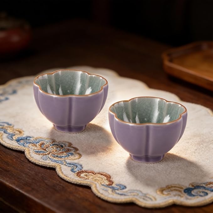 KAMMAK Japanese Tea Cups, 3.3 Oz Small Handmade Ceramic Teacups, Loose Leaf and - Image 7