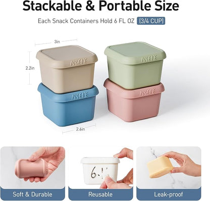 ISSEVE 4pack 6oz Silicone Snack Containers - Image 2