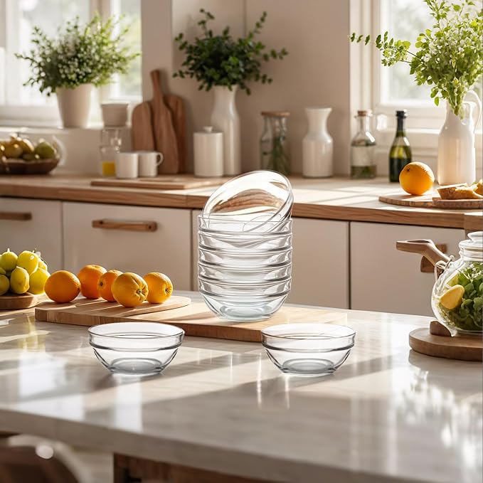 3.5in 4oz Small Glass Bowls, Mini Glass Containers, Pinch Bowl, Stackable - Image 6