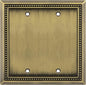 Henne Bery Sunken Pearls Heavy Duty Decorative Wall Plate Switch Plate Outlet Cover (Double Blank, Antique Brass)