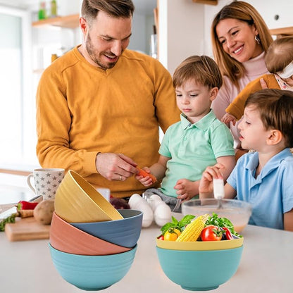 Unbreakable Wheat Straw Cereal Bowls Set of 4, 24 OZ Microwave and Dishwasher - Image 6