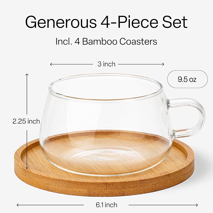 MIAMIO - Cappuccino Glasses/Tea Glasses Set - Olea | Borosilicate tea glasses - Image 3