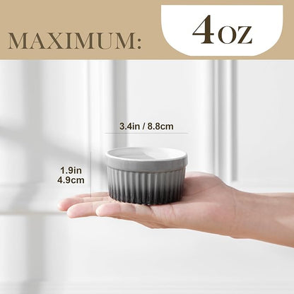 MALACASA Ramekins 4 oz Oven Safe, Small Ceramic Souffle Dishes - Image 2