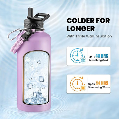 RAYMYLO Insulated Water Bottle 87 oz, Triple Wall Vacuum Stainless Steel | - Image 2