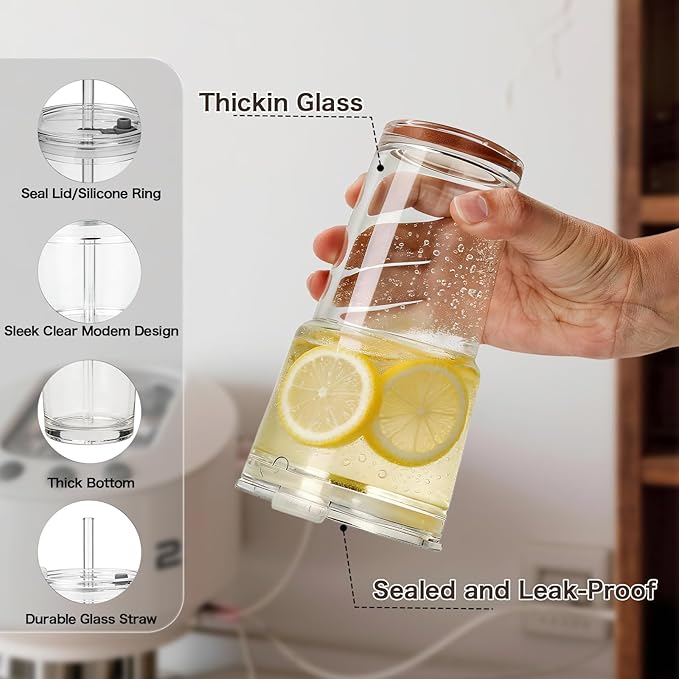 Clear Iced Coffee Cups with Lids - Image 4