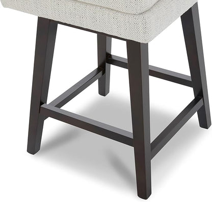 CHITA Bar Stools Set of 2, Counter Height Swivel Barstools, FSC Certified Morden Upholstered Fabric Counter Chairs with Back Support, 26.8" H Seat Height, Fabric in Ivory