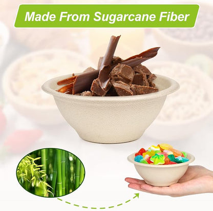 6oz Small Compostable Paper Bowls, 100 Pack Biodegradable Bagasse | - Image 6
