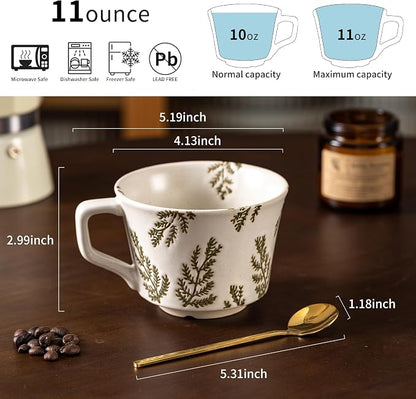 Mug Set of 2 Coffee Mugs Set 11 Ounce, Porcelain Cups - Image 4
