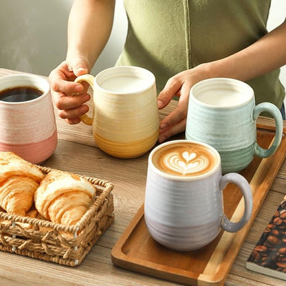 HASENSE 15oz Coffee Mugs Set of 4, Ceramic Coffee Cups - Image 6