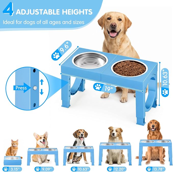 XIAZ Elevated Dog Bowls Large Breed Raised Dogs Bowl Stand Large/Medium Sized - Image 2