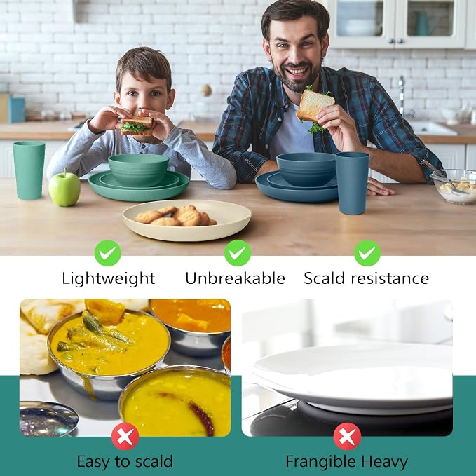 Teivio 32-Piece Plates and Bowls Sets - Image 4