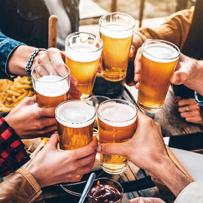 CUCUMI 8pcs 16oz Beer Pint Glasses | Drinking Glasses Set of 8 Highball Glasses - Image 7