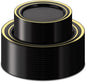 BESTSTAR 100PCS Black Plastic Plates Set with Gold Rim, 50 10.25 inch Dinner Plates and 50 7.5 inch Dessert Plates, Premium Disposable Plates forfor Party, Wedding, Holiday,And Halloween
