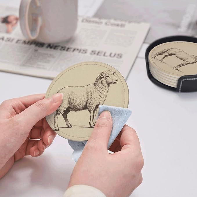 6 Pcs Farm Animals Drink Coasters - Image 5