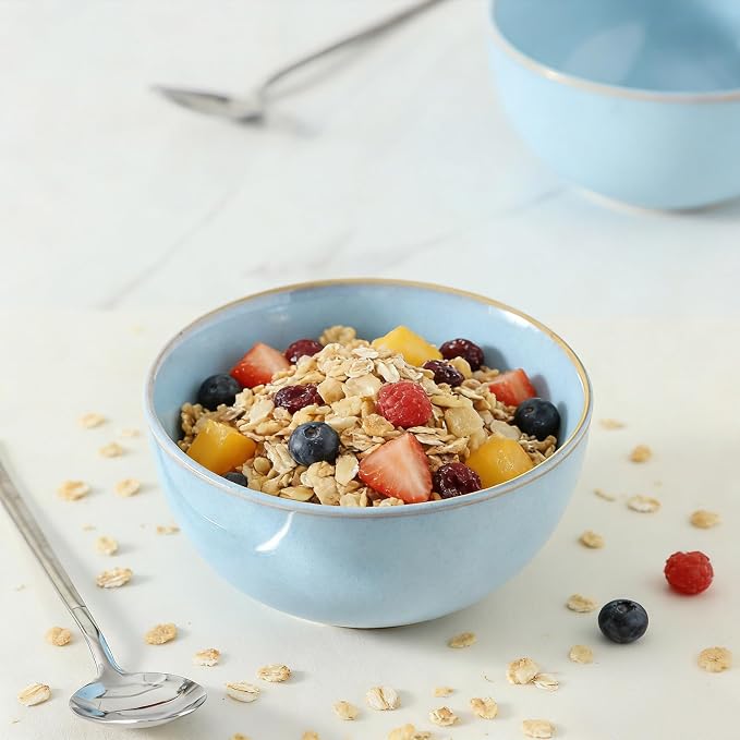 Cereal Bowls, 24 oz Ceramic Bowls Set of 4, Stoneware Bowl Set - Image 5