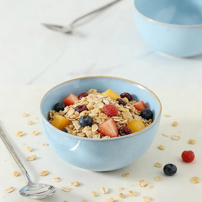 Cereal Bowls, 24 oz Ceramic Bowls Set of 4, Stoneware Bowl Set - Image 5