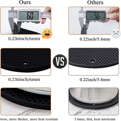 4 Pack Silicone Trivet Mats, 7 Inch & 9 Inch Flexible Heat Resistant Silicone - Image 7