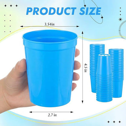 Yungyan 50 Pack 16 oz Stadium Cups Reusable Plastic Cups Blank Drink Stadium - Image 2