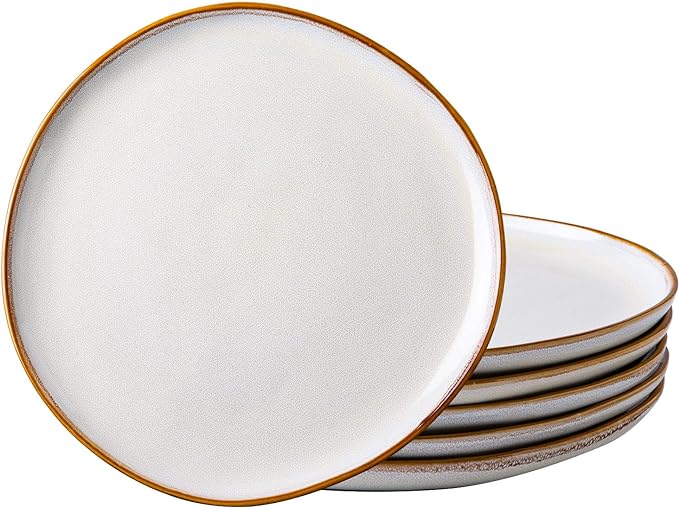 AmorArc Ceramic Plates Set of 6, 8.5 Inch Stoneware Small Dinner Plates Set | by AmorArc