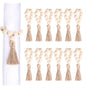 Set of 12 Wood Bead Napkin Rings by AEKAO