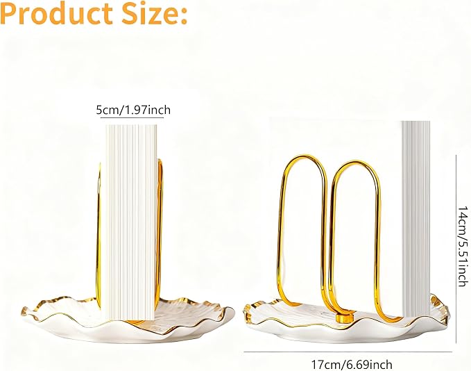 Modern Standing Napkin Holder for Table， Ceramic Gold Napkin Holders for - Image 5
