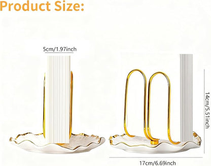 Modern Standing Napkin Holder for Table， Ceramic Gold Napkin Holders for - Image 5