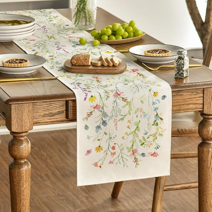 Artoid Mode Wildflowers Bloom Flowers Spring Table Runner, Seasonal Summer - Image 3