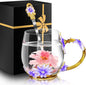 Women Glass Tea Coffee Pretty Cup Set Cute Mug Christmas Xmas Birthday Gift by MNZZ